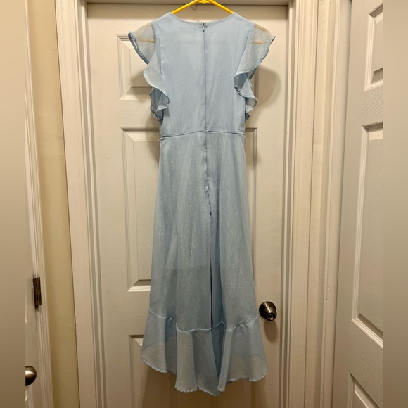 Altar’d State Midi High-Low Light Blue Glitter/Shimmer Dress, size S - Picture 7 of 7